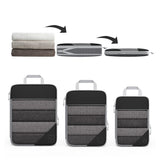 6 Pcs Set Compression Packing Cubes Travel Accessories Expandable Packing Organizers Black