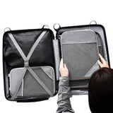 6 Pcs Set Compression Packing Cubes Travel Accessories Expandable Packing Organizers Grey