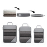6 Pcs Set Compression Packing Cubes Travel Accessories Expandable Packing Organizers Grey
