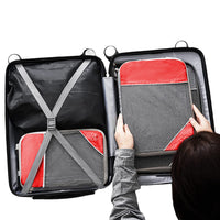 6 Pcs Set Compression Packing Cubes Travel Accessories Expandable Packing Organizers Red