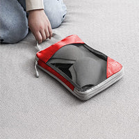 6 Pcs Set Compression Packing Cubes Travel Accessories Expandable Packing Organizers Red