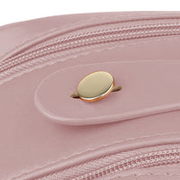 Double Zipper Cosmetic Bag Makeup Organizer Travel Toiletry Bag Pink