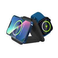 3 in 1 For Apple Magnetic Foldable Wireless Charger Folding Wireless Charging Station for Travel Black