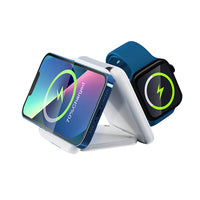 3 in 1 For Apple Magnetic Foldable Wireless Charger Folding Wireless Charging Station for Travel White