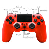 PS4 DualShock Compatible Wireless Controller Gamepad Remote with Android USB Charging Port-Red