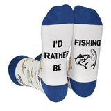 Pair of Unisex Novelty I'D RATHER BE Men Women Funny Sport Cotton Socks-Style 1
