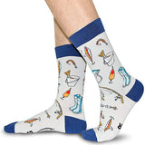 Pair of Unisex Novelty I'D RATHER BE Men Women Funny Sport Cotton Socks-Style 1