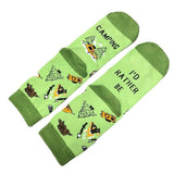 Pair of Unisex Novelty I'D RATHER BE Men Women Funny Sport Cotton Socks-Style 2