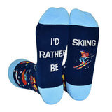Pair of Unisex Novelty I'D RATHER BE Men Women Funny Sport Cotton Socks-Style 4