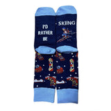 Pair of Unisex Novelty I'D RATHER BE Men Women Funny Sport Cotton Socks-Style 4