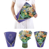 3D Pop Up Bouquet Greeting Cards Kit Festive Forever Paper Flower Bouquet with Note Card-Style 3
