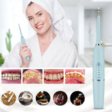 Electric Tooth Cleaning Tool Kit Dental Calculus Remover with Toothbrush Head and Replaceable Clean Heads Blue