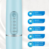 Electric Tooth Cleaning Tool Kit Dental Calculus Remover with Toothbrush Head and Replaceable Clean Heads Blue