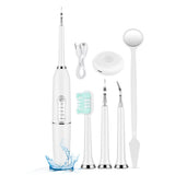Electric Tooth Cleaning Tool Kit Dental Calculus Remover with Toothbrush Head and Replaceable Clean Heads White