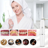 Electric Tooth Cleaning Tool Kit Dental Calculus Remover with Toothbrush Head and Replaceable Clean Heads White