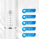 Electric Tooth Cleaning Tool Kit Dental Calculus Remover with Toothbrush Head and Replaceable Clean Heads White
