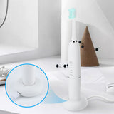 Electric Tooth Cleaning Tool Kit Dental Calculus Remover with Toothbrush Head and Replaceable Clean Heads White