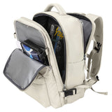 Sport Backpack Travel Rucksack Duffel Shoulder Hiking Camping Bag with Shoe Compartment Beige