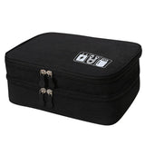 Cable Organizer Bag Charger USB Electronic Accessories Storage Travel Case Black