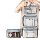 Large Capacity Toiletry Bag Travel Bag with Hanging Hook-Grey