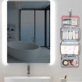 Large Capacity Toiletry Bag Travel Bag with Hanging Hook-Pink