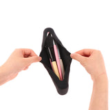 Portable Travel Makeup Brush Holder Silicone Makeup Brush Case Bag Black