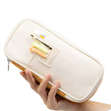 Large Capacity Pencil Case Pen Pouch Storage Bag Khaki