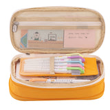 Large Capacity Pencil Case Pen Pouch Storage Bag Yellow