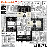 2 Set 30Pcs Laptop Keyboard Shortcuts Stickers DIY Phone Shortcuts Decals