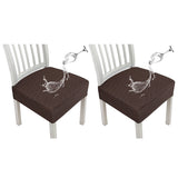 2Pcs Water Resistant Rhombic Lattice Jacquard Fabric Chair Seat Cushion Cover Dining Chair Covers Coffee