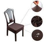 2Pcs Water Resistant Rhombic Lattice Jacquard Fabric Chair Seat Cushion Cover Dining Chair Covers Coffee
