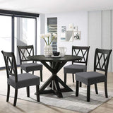 2Pcs Water Resistant Rhombic Lattice Jacquard Fabric Chair Seat Cushion Cover Dining Chair Covers Grey