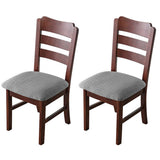 2Pcs Dining Chair Seat Cover Jacquard Removable Elastic Cushion Slipcovers Grey