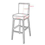 2Pcs Cafe Bar Stool Jacquard Covers Stretch Dining Room Armless Chair Slipcovers Beige