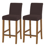 2Pcs Cafe Bar Stool Jacquard Covers Stretch Dining Room Armless Chair Slipcovers Coffee