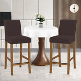 2Pcs Cafe Bar Stool Jacquard Covers Stretch Dining Room Armless Chair Slipcovers Coffee