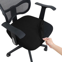 Office Chair Seat Cover Stretchable Computer Chair Seat Cushion Slipcovers Black