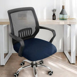 Office Chair Seat Cover Stretchable Computer Chair Seat Cushion Slipcovers Navy Blue