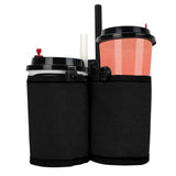 FancyGrab Luggage Travel Drink Bag Cup Holder Lightweight Durable Cup Carrier for Drinks Mobile Phone Black