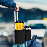 FancyGrab Luggage Travel Drink Bag Cup Holder Lightweight Durable Cup Carrier for Drinks Mobile Phone Black