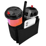 FancyGrab Luggage Travel Drink Bag Cup Holder Lightweight Durable Cup Carrier for Drinks Mobile Phone Black