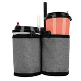 FancyGrab Luggage Travel Drink Bag Cup Holder Lightweight Durable Cup Carrier for Drinks Mobile Phone Grey