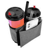 FancyGrab Luggage Travel Drink Bag Cup Holder Lightweight Durable Cup Carrier for Drinks Mobile Phone Grey