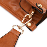 FancyGrab Crossbody Bags PU Leather Shoulder Bucket Bags Leopard Strap Bag for Women Brown