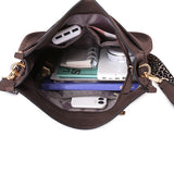 FancyGrab Crossbody Bags PU Leather Shoulder Bucket Bags Leopard Strap Bag for Women Coffee
