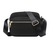 Women Multi-pocket Crossbody Bag Zipper Shoulder Bag Sling Bag Black