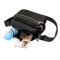 Women Multi-pocket Crossbody Bag Zipper Shoulder Bag Sling Bag Black