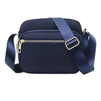 Women Multi-pocket Crossbody Bag Zipper Shoulder Bag Sling Bag Dark Blue