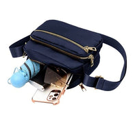 Women Multi-pocket Crossbody Bag Zipper Shoulder Bag Sling Bag Dark Blue