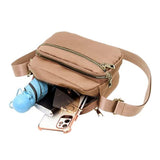Women Multi-pocket Crossbody Bag Zipper Shoulder Bag Sling Bag Khaki